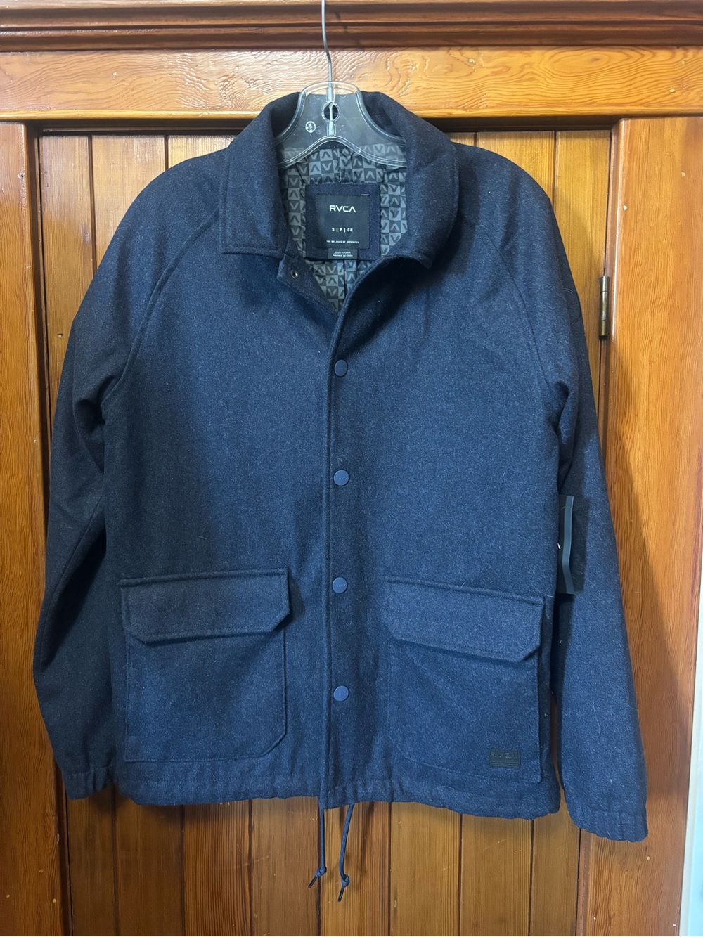 NWT RVCA Men's Wrenchman II Navy Wool-Blend Button Front Jacket